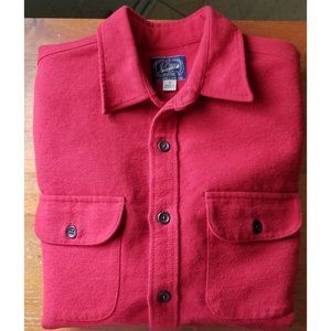 J. Crew Chamois, Heavy Flannel Shirt - Red - Small